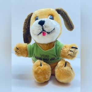 RARE Vintage 1977 Dakin “You Turn Me On” Radio Plush 9” Puppy Dog WORKING